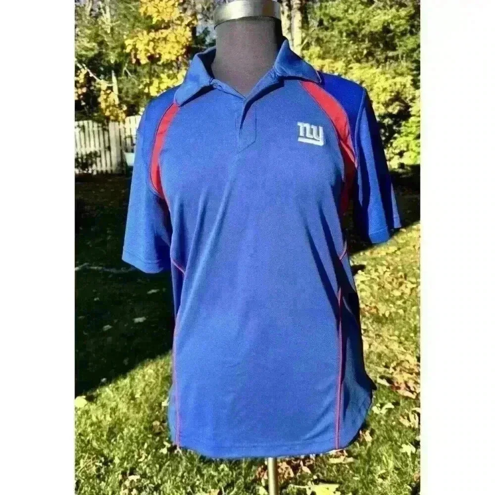 New York Giants Shirt Adult Size‎ MED Men's Polo Blue Football NFL Team Apparel